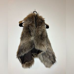 Zara Basics Brown Faux Fur Vest